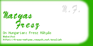 matyas fresz business card