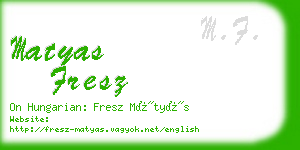 matyas fresz business card